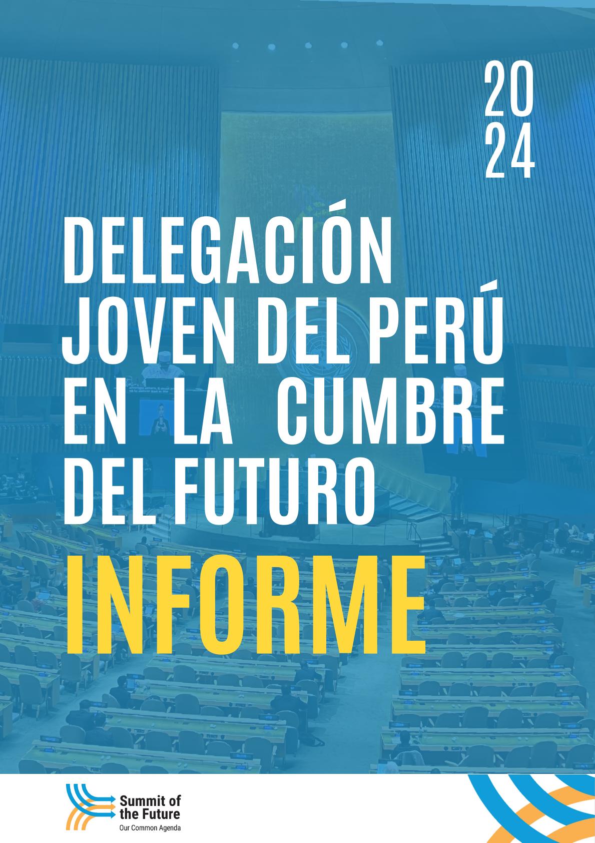 Portada de Informe de la delegaci&oacute;n joven del Per&uacute; en la cumbre del futuro